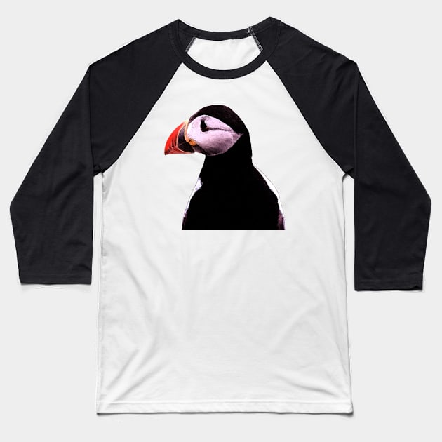 Puffin Baseball T-Shirt by orcadia